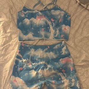 Darc Sport Blue and Pink Athletic Shorts